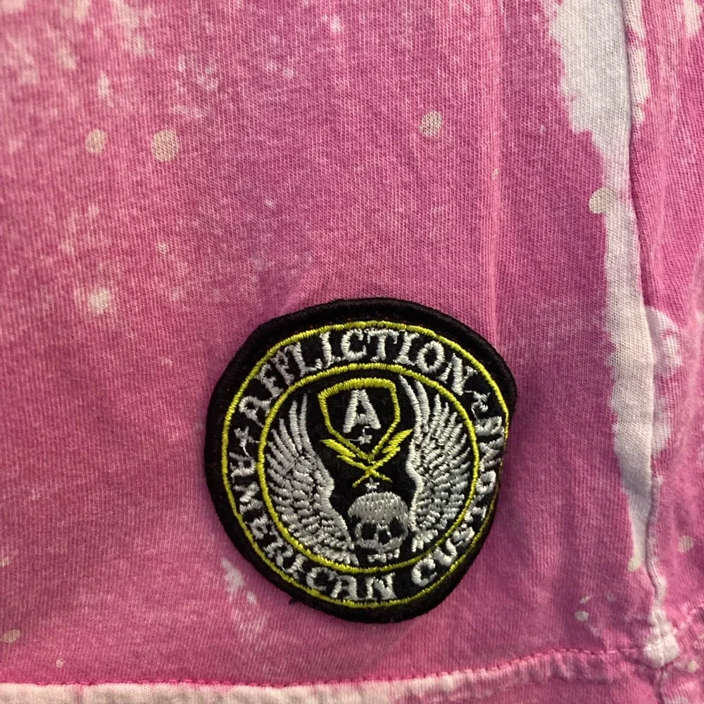 Affliction Distressed Tee T Shirt pink - Picture 5 of 9
